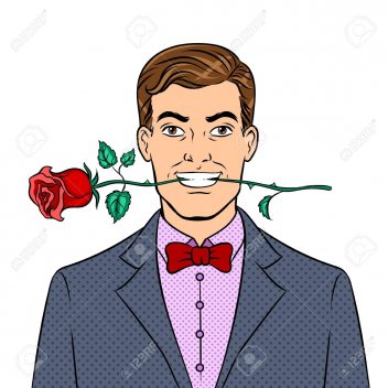 98142328-man-with-rose-flower-in-teeth-pop-art-retro-vector-illustration-isolated-image-on-white-background-c
